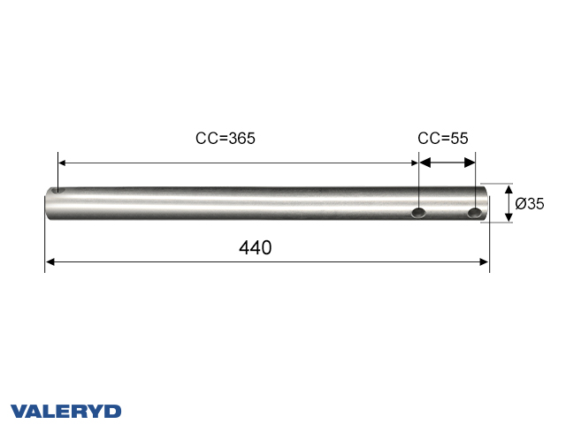 Trækrør Al-Ko 120SV/SR/SR1, utf. B , Ø 35mm
