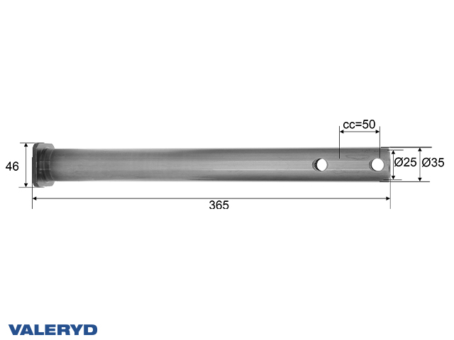 Cijev za amortizer naletne kočnice Al-Ko 30S/2 60S/2, Ø 35mm