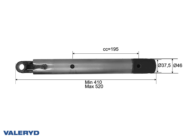 Cijev za amortizer naletne kočnice Peitz PAV/SR 0,7 + 1,3 M; Ø 46mm
