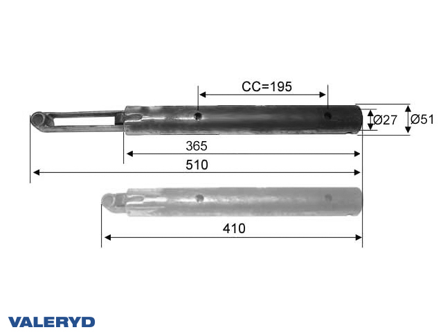 Cijev za amortizer naletne kočnice Peitz PAV/SR 2,7 M;  Ø 50mm