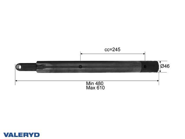 Cijev za amortizer naletne kočnice Ø46 Peitz PAV/SR 2,0 MX; Ø 46mm