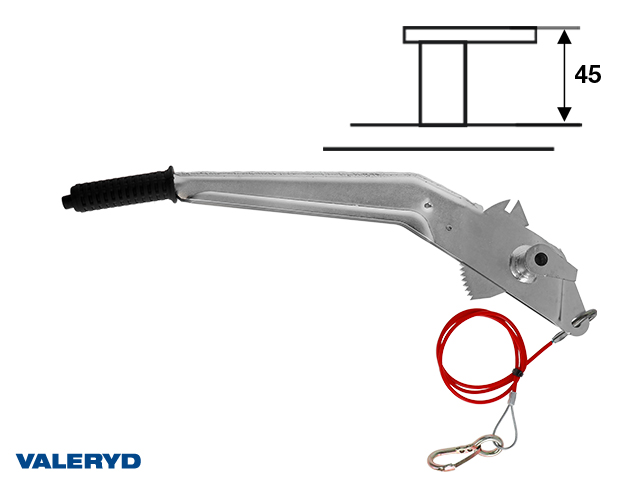 Levier de frein à main avec câble de rupture Peitz PAV/SR 0,7/1,3/2,0/2,7; X=45mm 