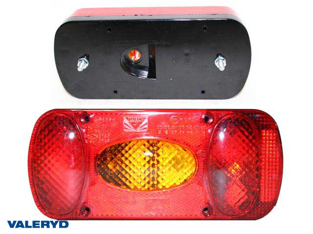 Tail light Aspöck Midipoint II R/L 218x98x57 with number plate light and fog light, Cable entry