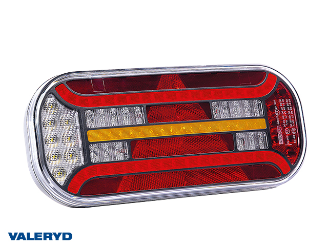 LED Tail light SCANDI-610 Valeryd Right 302x130x51mm 12-36V with Triangle reflector incl. 1m Cable