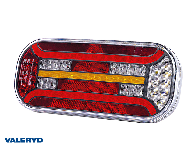 LED Tail light SCANDI-610 Valeryd Left 302x130x51mm 12-36V with Triangle reflector incl. 1m Cable