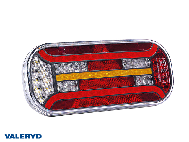 LED Tail light SCANDI-610 Valeryd R 302x130x51mm 12-36V with Triangle reflector incl. 1m Cable