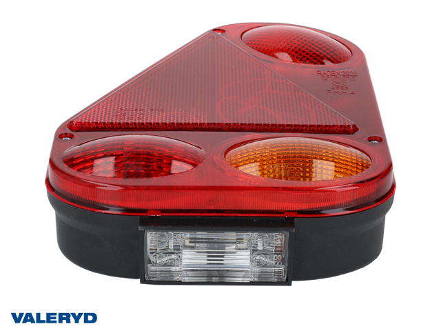 Tail light Radex 2900 Left 230x180x62 with number plate light, fog light. Bayonet connection 
