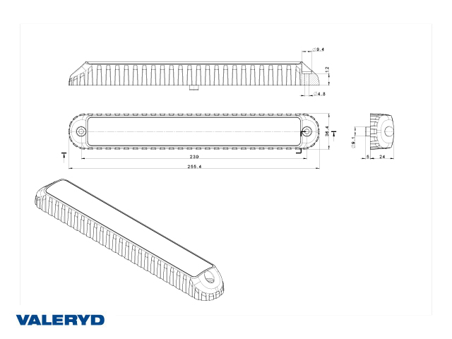 LED Rücklicht, Valeryd, 3 Funktionen. , 12/24V 1 m Kabel , Gelb/Rot