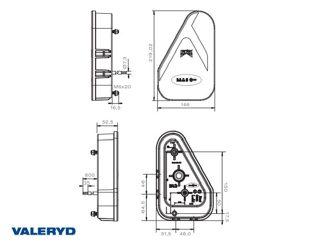 LED višenamjensko stražnje svjetlo ASPÖCK Earpoint pravo 8-pinski bajune