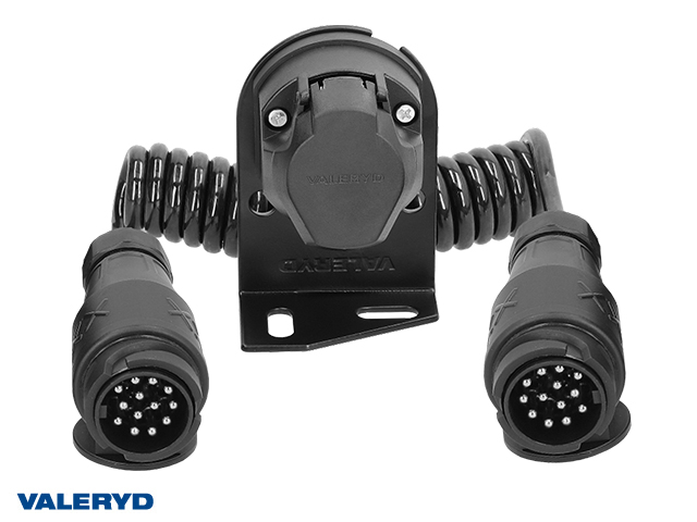 Kaapelisarja 13-13-nastainen, jossa pistorasia, kelattu kaapeli ja pidike