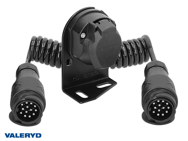 Kaapelisarja 13-13-nastainen, jossa pistorasia, kelattu kaapeli ja pidike