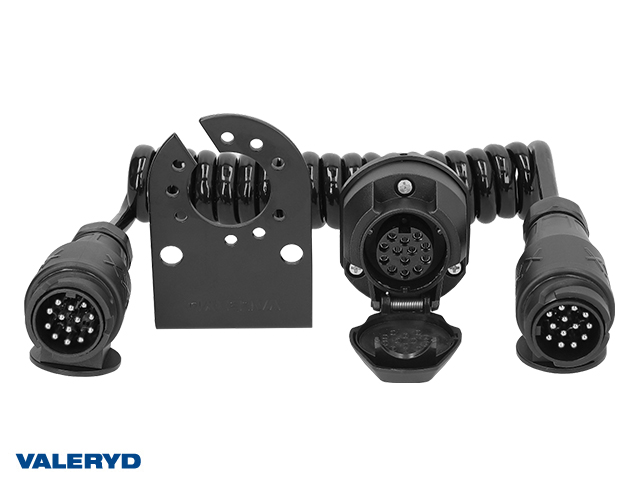 Kaapelisarja 13-13-nastainen, jossa pistorasia, kelattu kaapeli ja pidike