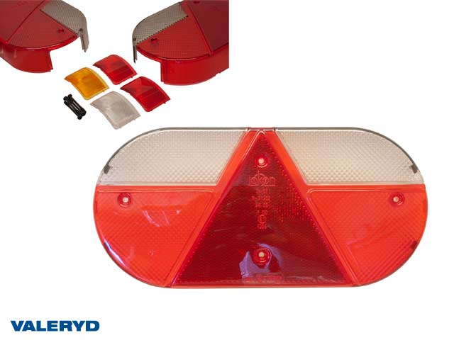 Spare lens Jokon Tail light 283x135x60 with triangle reflector (for 3010071 & 3010072)