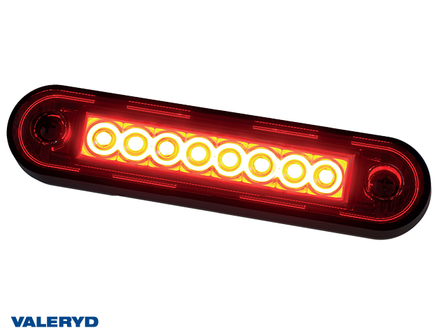 LED Positionsljus Valeryd 120,4x12,8mm röd 12–36V DC, inkl. 150mm Kabel