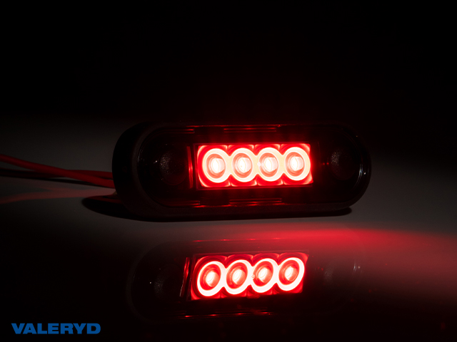 LED Positionsljus Valeryd Arctic Night 84,2x27,7x12,8mm röd 12–36V DC, inkl. 150mm Kabel