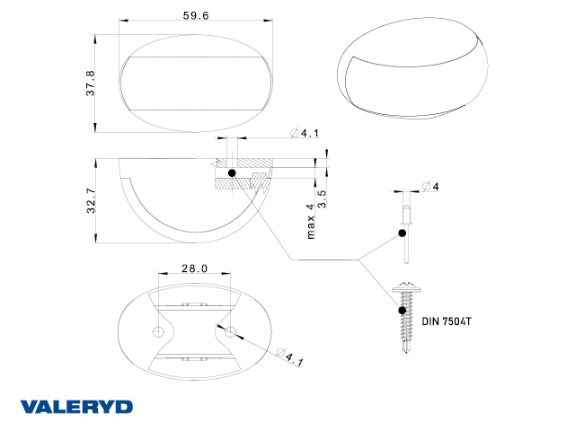 LED pozicijsko svjetlo Valeryd Arctic Night bijelo 12-36V 0,15m kabel