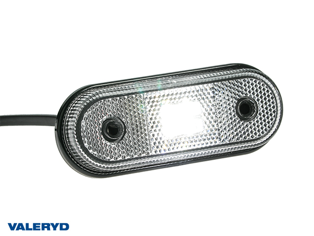 LED Positionslys Valeryd 120x46x18 hvid 12-30V med reflex inkl. 450 mm kabel