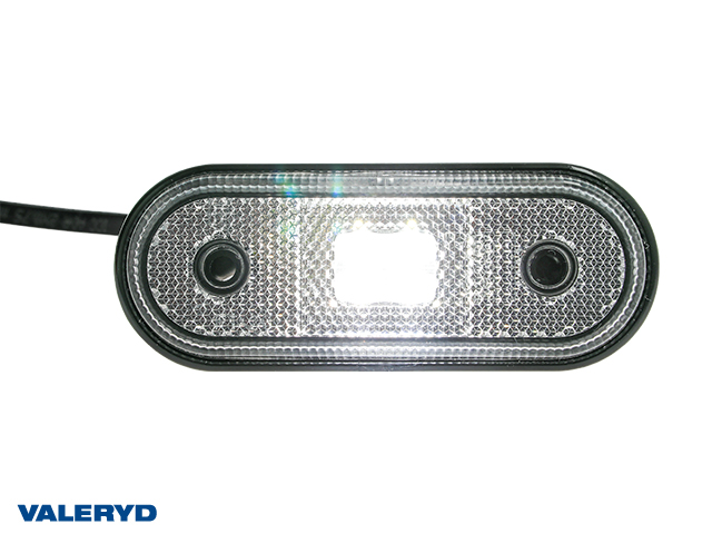 LED Posisjonslys Valeryd 120x46x18 vit 12-30V med refleks inkl. 450 mm kabel