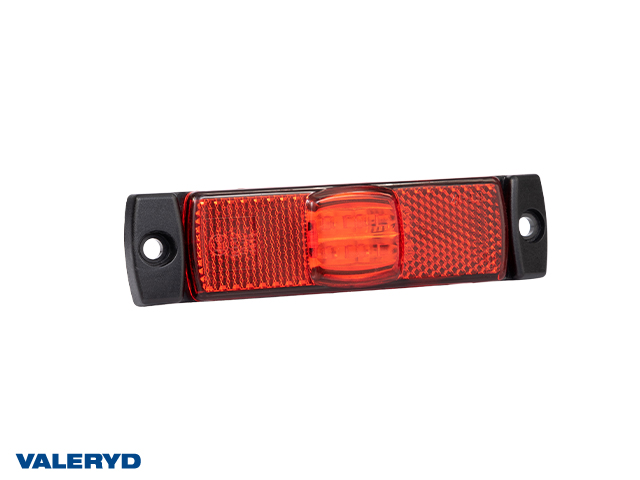LED Positionslys Valeryd 130x32x14,5 rød 12-30V med reflex inkl. 450 mm kabel