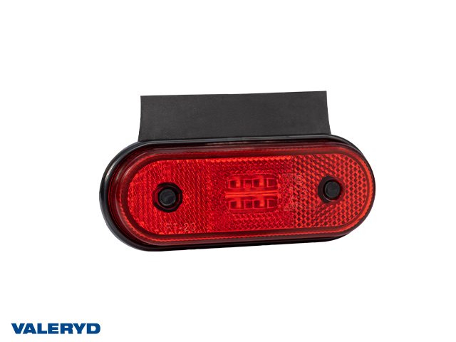 LED Ääeivalo Valeryd 120x67x18 punainen, 12-30V kanssa kolmiohijastin, sis. 450 mm kappeli