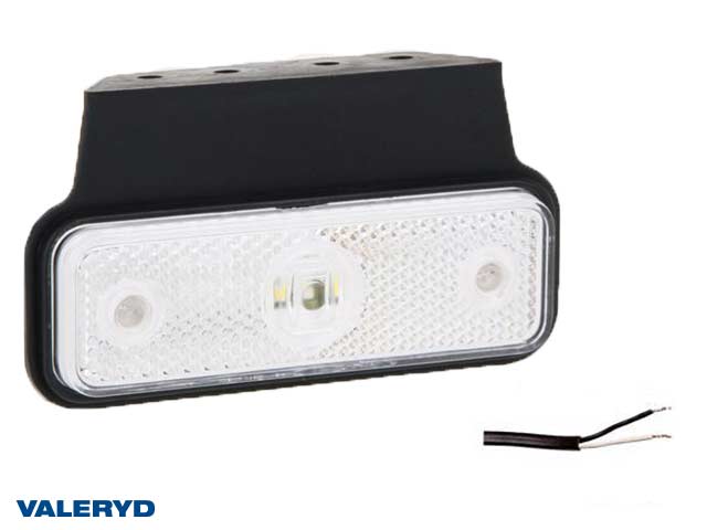 LED Positionslys Valeryd 118x60x30 hvid 12-30V inkl. 450mm kabel