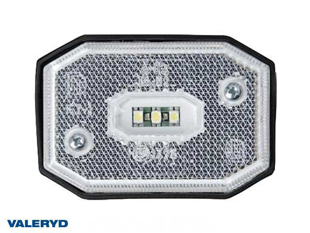 LED Posisjonslys Valeryd 65x42x30 hvit 12-30V inkl. 450mm kabel