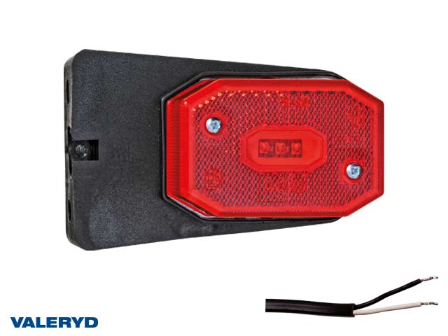 LED Posisjonslys Valeryd 96x65x33 rød med feste CC=40mm, 12-30V inkl. 450mm kabel