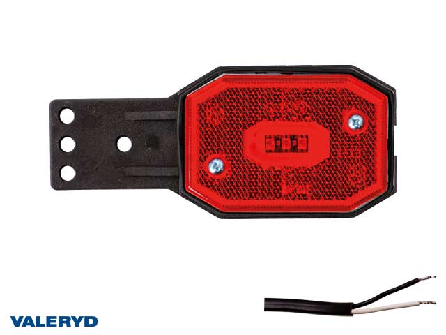 LED Positionsljus Valeryd 113x42x34 röd med fäste 12-30V inkl. 450mm kabel