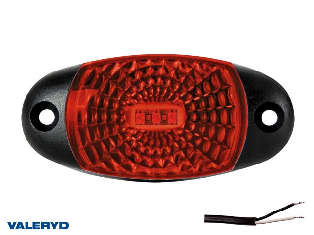 LED Positionsljus Valeryd 72x34x18 röd 12-30V inkl. 450mm kabel