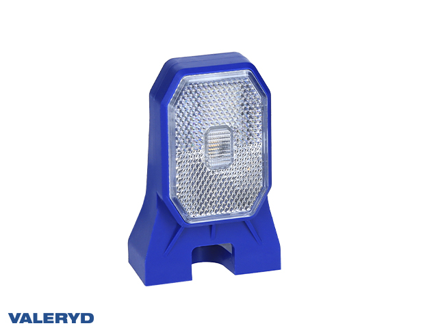 LED Posisjonslys 100x63x46mm Hvit inkl. QS075 kontakt  Blå holder