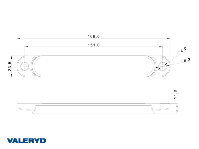 LED Side marking light Valeryd yellow with reflector 12-36V 0,5m cable   