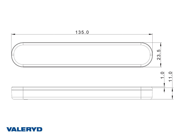 LED pozicijsko svjetlo Valeryd bijelo s refleksom 12-36V 0,5m kabel samoljepljivi