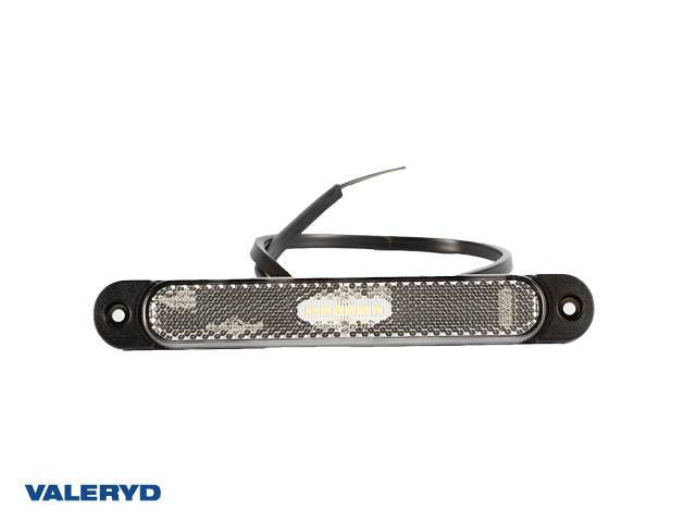 LED Positionslys Valeryd hvid med refleks 12-36V 0,5m kabel