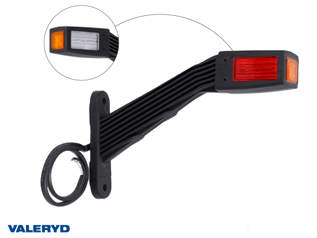 LED Breddemarkeringslykt Valeryd Hø 120x128x37,5mm 3-funksjonella, 0,3m sluttkabel