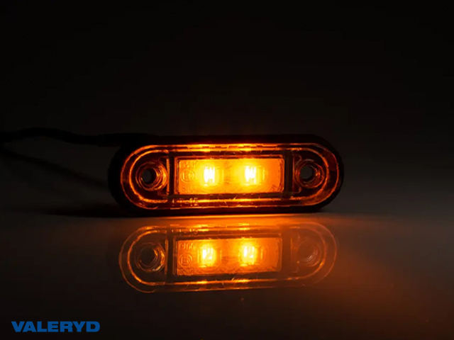 LED Sidemarkeringslys 78x22x18mm gul 12-30V inkl. 450mm kabel