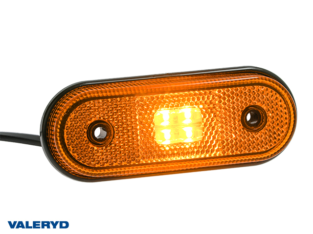 LED Sidemarkeringslykt Valeryd 120x46x18mm gul 12-30V med refleks inkl. 450 mm kabel