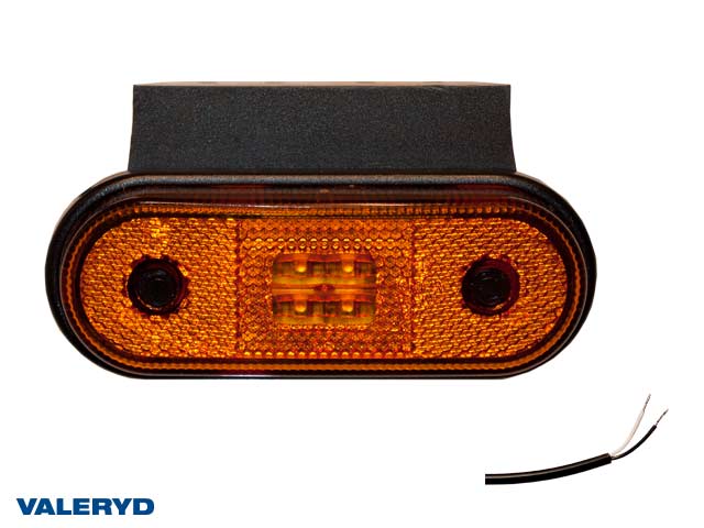 LED Sidemarkeringslykt Valeryd 120x67x18mm gul 12-30V med refleks inkl. 450 mm kabel