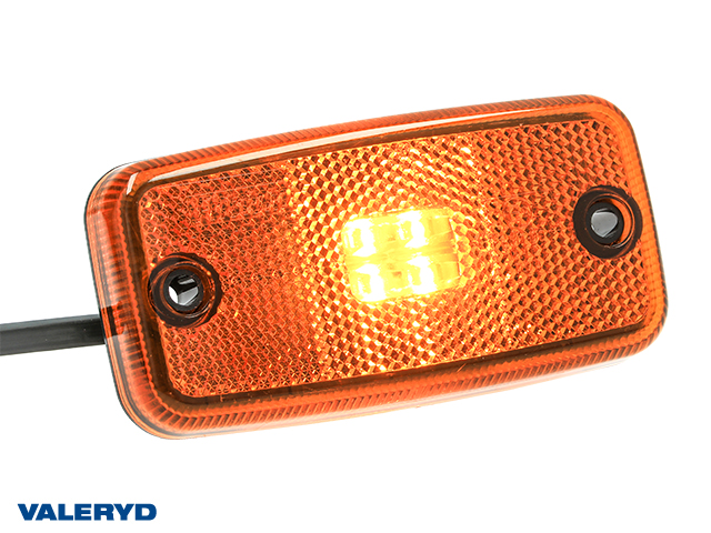 LED Sidomarkeringsljus Valeryd 110x54x16mm gul 12-30V med reflex inkl. 450 mm kabel
