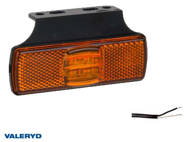 LED Sidemarkeringslykt Valeryd 100x50x14,5mm gul 12-30V med refleks inkl. 450 mm kabel