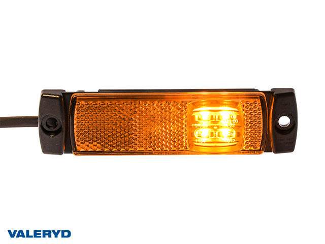 LED Sidemarkeringslykt Valeryd 130x32x14,5mm gul 12-30V med refleks inkl. 450 mm kabel