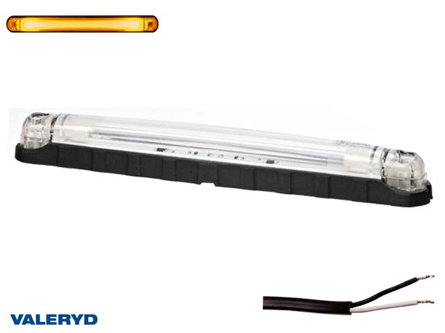 LED Sidomarkeringsljus Valeryd 242x28x29mm gul fiberoptik 12-30V inkl. 450mm kabel