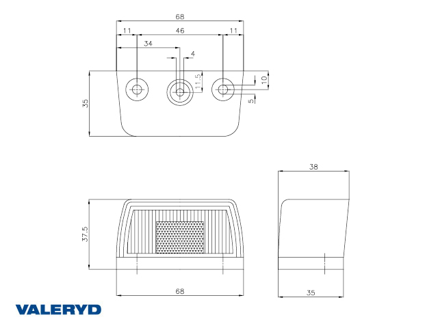 Skiltebelysning Ajba 68x37,5x35 mm 12V 