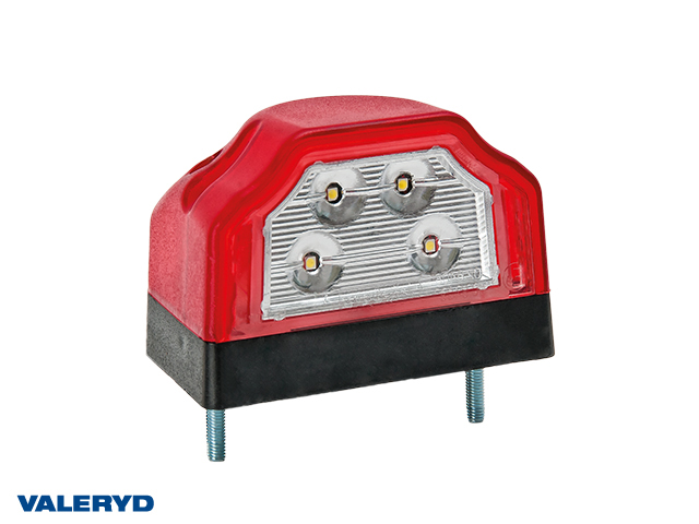 LED Éclairage plaque Valeryd 96x64x66mm 12-30V avec feu de position rouge