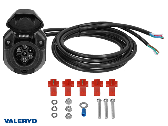 Pistorasia 7+1-napainen kaapelilla 1,5m 8-johtiminen