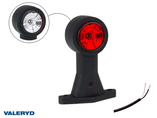 LED Breddmarkeringslykta Valeryd 130x118x45 vit/röd 12-30V inkl. 400 mm kabel, höger/vänster