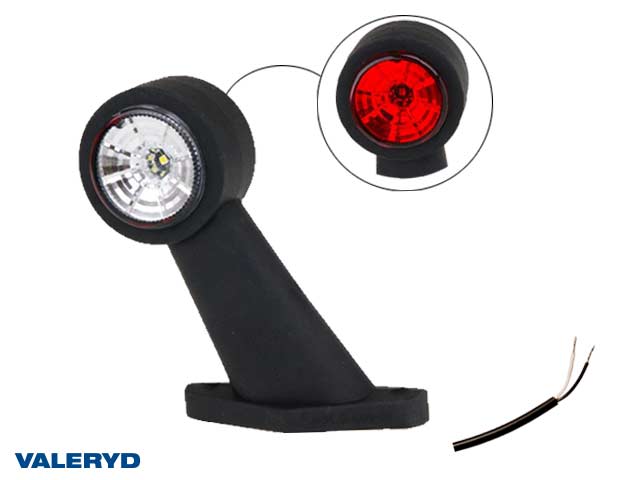 LED Feu de signalisation encombrement Valeryd 133x118x45 blanc/rouge 12-30V, gauche