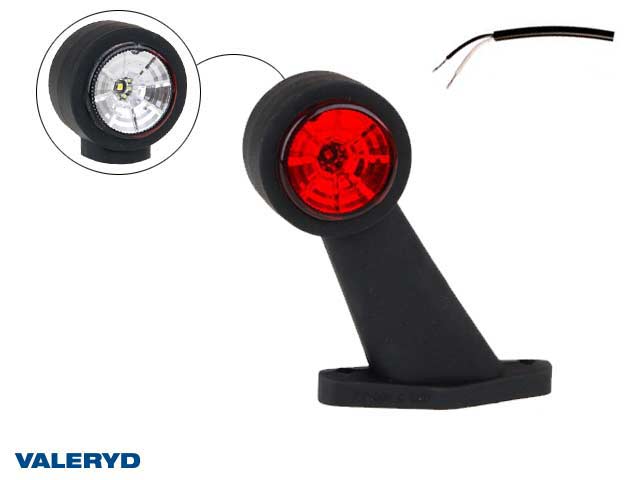LED Breddemarkeringslykt Valeryd 133x118x45 hvit/rød 12-30V, høyre
