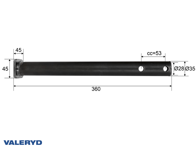 Trækrør Al-Ko 60S/2, 90S/3; 625626, Ø 35mm