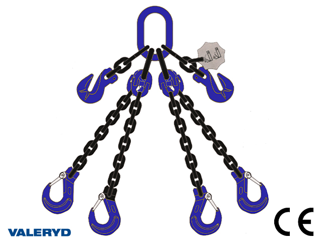 Chain sling, four part, 8mmx2m 3000Kg