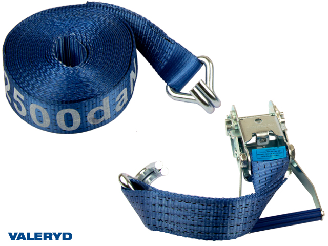 EOL replaced by 6600130 Ratchet tie down set 50mm with double J-hook. Length 0,5+9,5m. 2500 kg(daN)